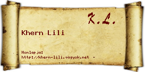 Khern Lili névjegykártya